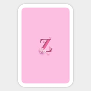 Z Letter Personalized, Pink Minimal Cute Design, Birthday Gift, Christmas Gift Sticker